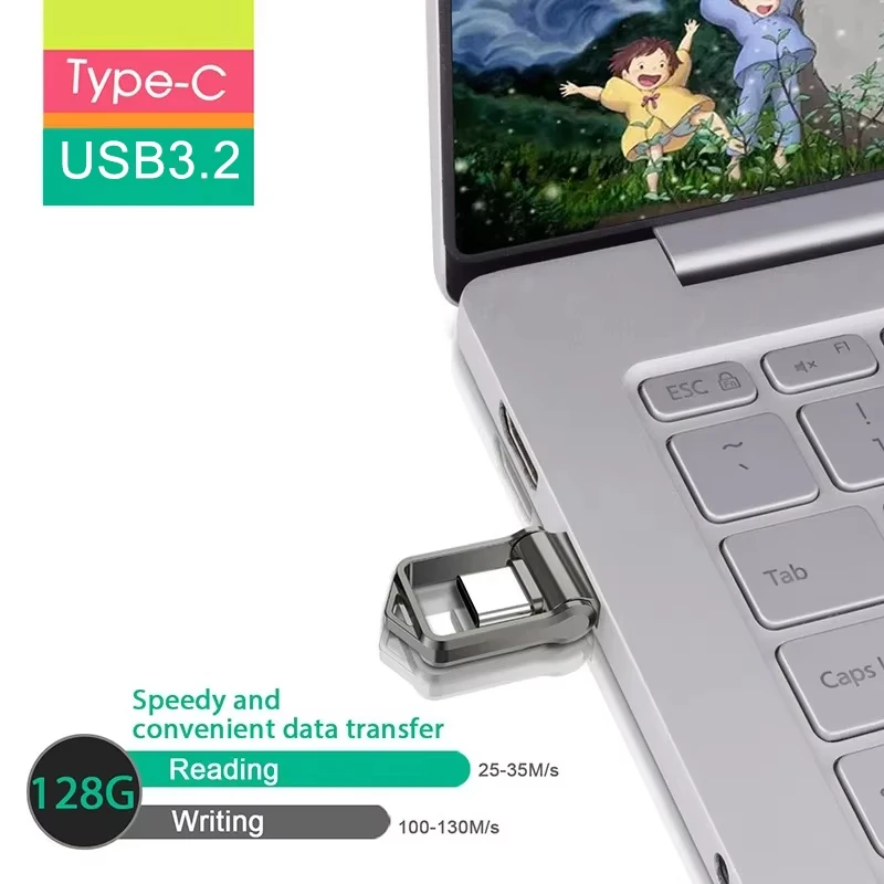 Xiaomi 2TB 3.1 Flash Drive USB Type-c 2-In-1 High Speed Transfer Metal U Disk Waterproof Universal for Mobile Phone Computer