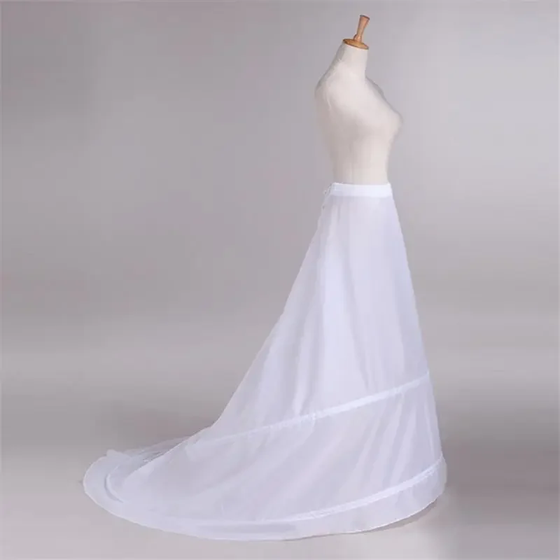 

White Underskirt Wedding Skirt Petticoats Slip Wedding Accessories Chemise 2 Hoops For Mermaid Tail Dress Petticoat Crinoline