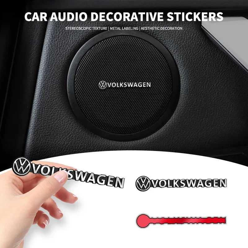 Badge Aluminum 3D Car Audio Stickers Car Interior Decoration Accessorie For Volkswagen Polo Golf 3 4 5 6 7 8 6 T5 B4 B5 B6 B7 B8