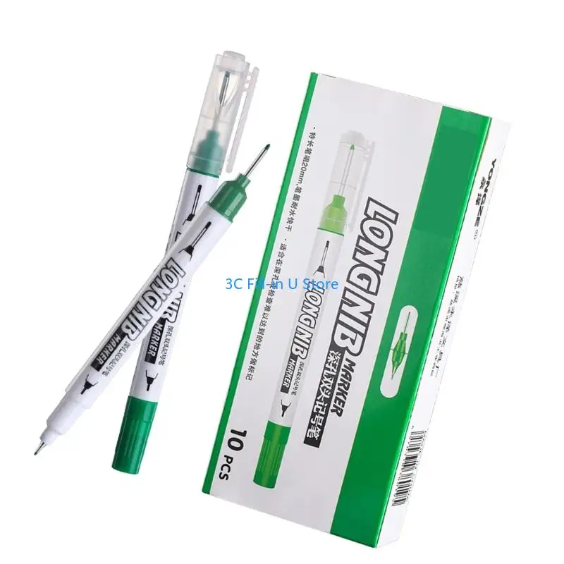 G8TA 10pcs đánh dấu đầu đôi vĩnh viễn bút rộng và nibs mịn mực khô nhanh cho vật dụng văn phòng sử dụng studio trong lớp