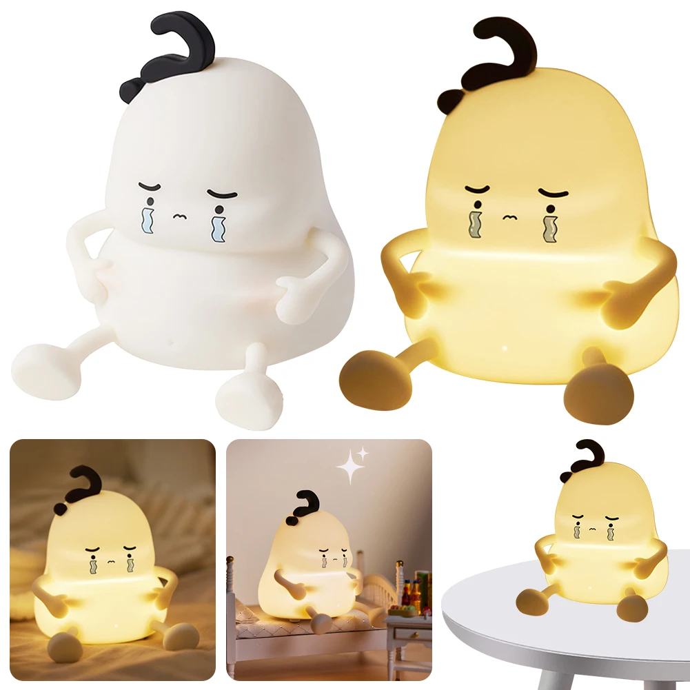 

Cute Night Light Silicone 3 Level Dimmable Kawaii Nursery Night Light Touch Sensor 1200mAh Soft LED Night Light USB Rechargeable