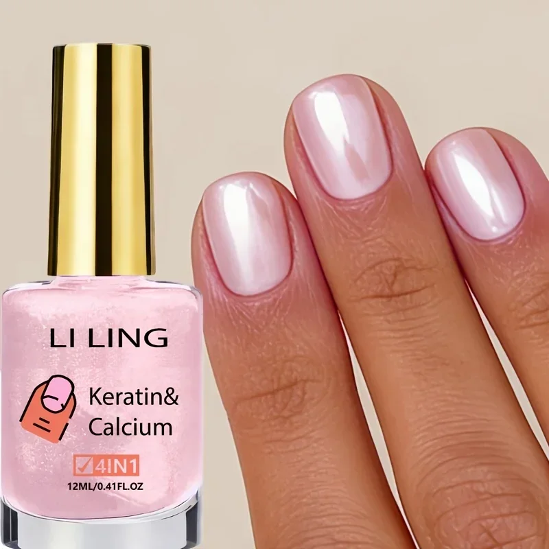 Pink Pearl Strengthening Nail Polish, Air-Dry, Pearlescent, Ideal for Parties & Dates, Essential for Nail Art & Care