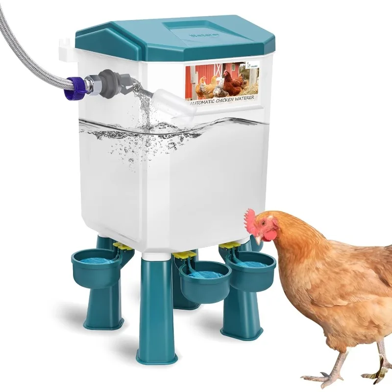 

Float-Controlled Automatic Chicken Waterer for Continuous Fresh Water, Self Filling Chicken Waterer with 60 Inch Water H