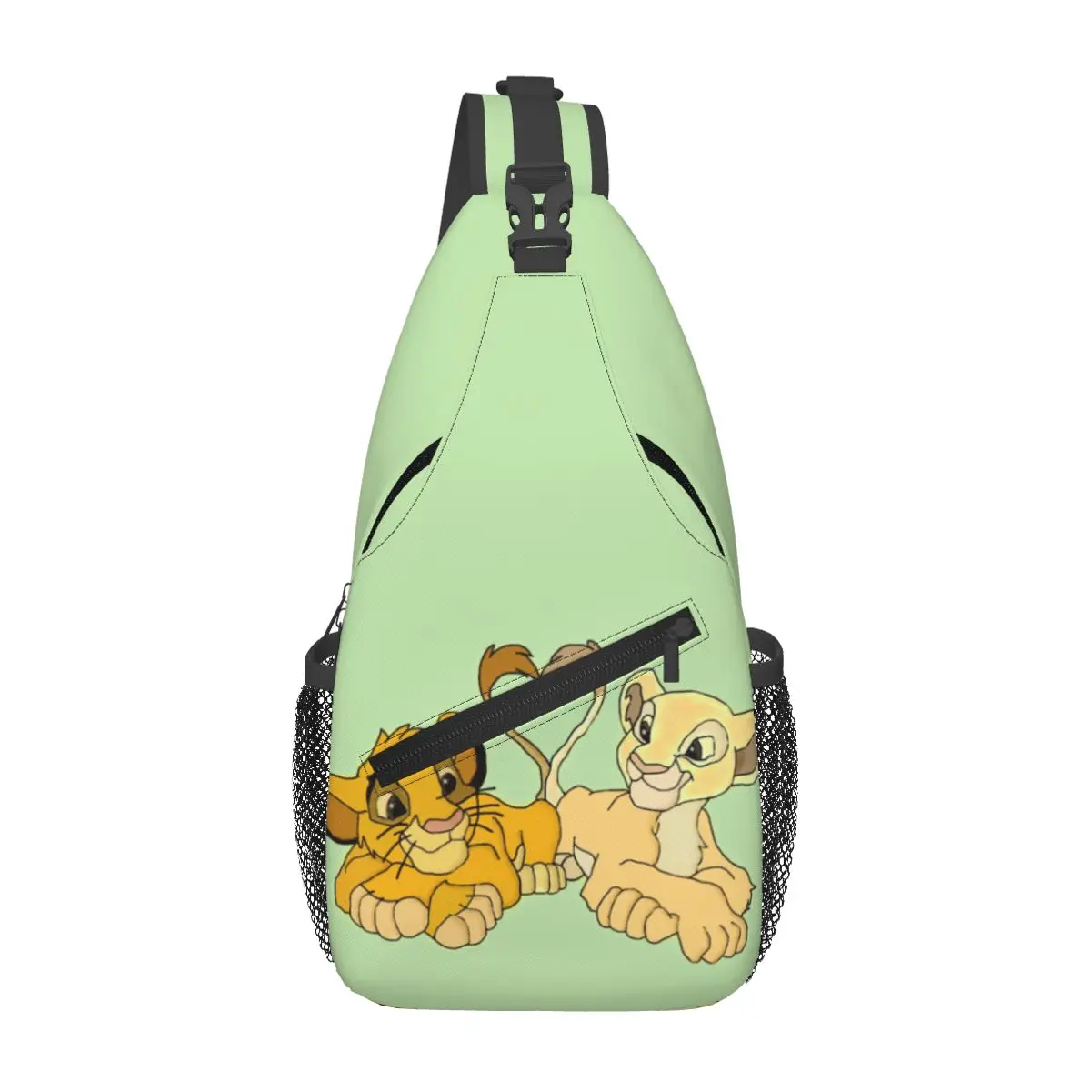 Custom The Lion King Simba And Nala Shoulder Backpack Shoulder Chest Bags for For Traveling Hiking Hakuna Matata Film Sling Bag