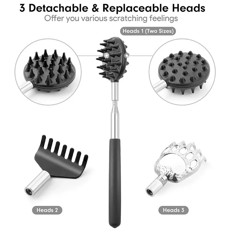 3Pcs/Set Back Scratcher Telescopic Scratching Back Scratcher Massager Kit Scraper Extendable Telescoping Itch Massage Relaxation