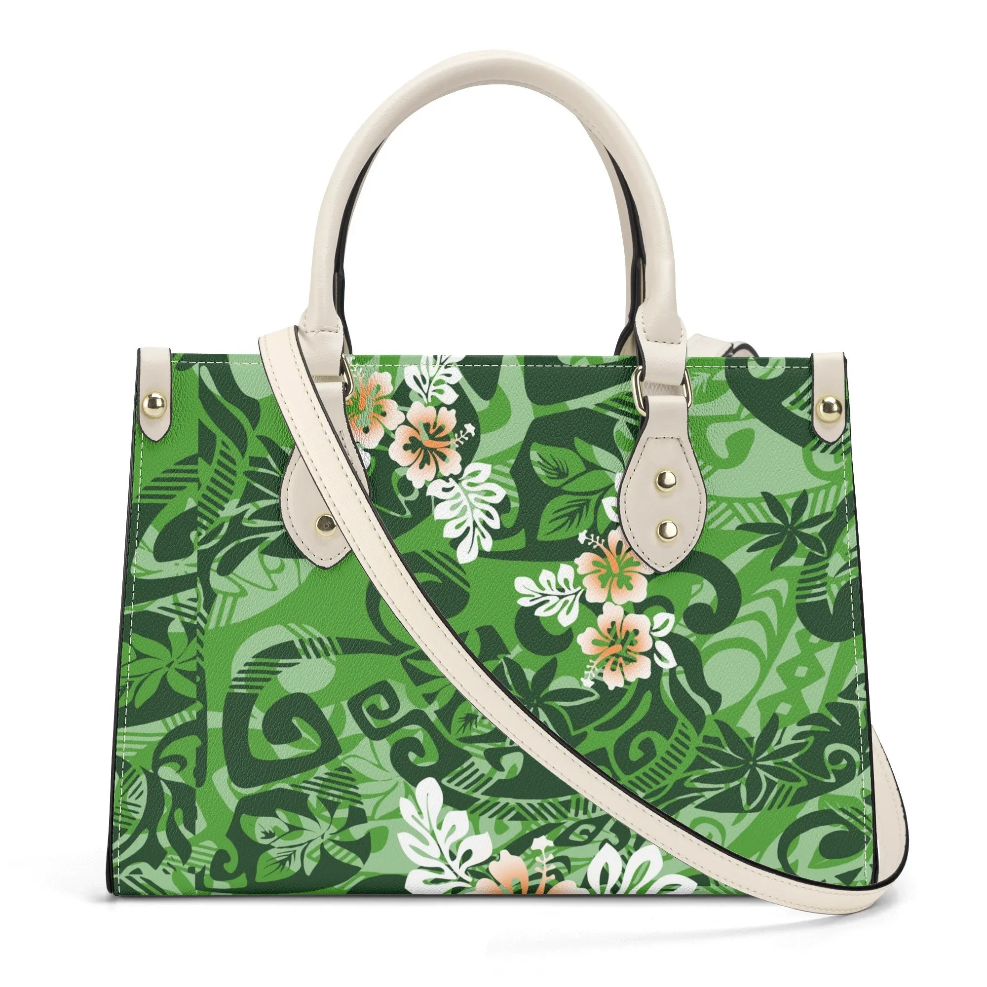 

Женская сумка с симпатичным симбиотическим цветочным принтом в полинезийском стиле, модная, элегантная, высококачественная и прочная сумка-тоут, полинезийская сумочка