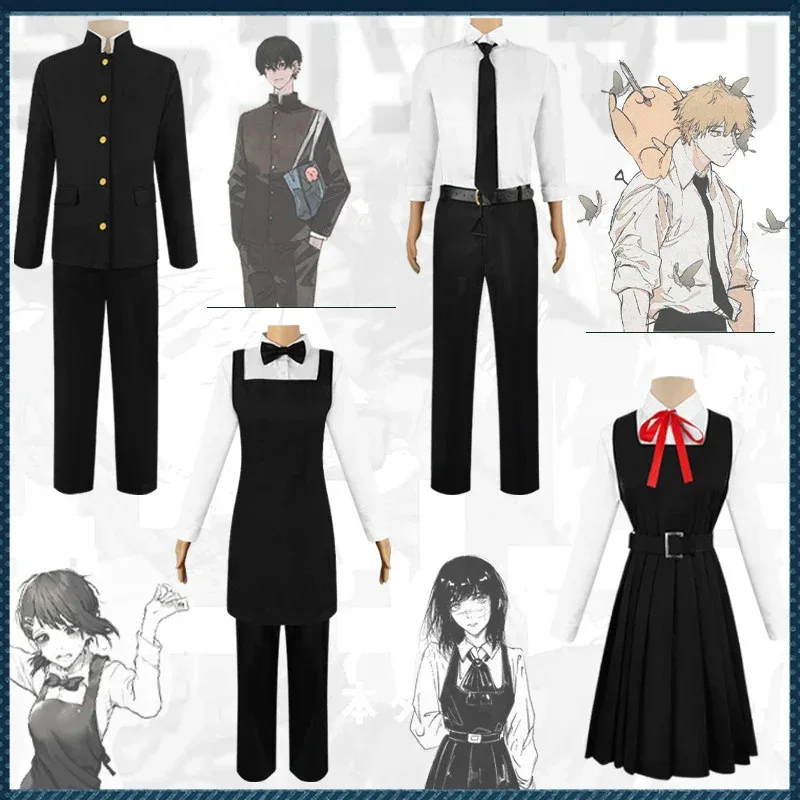 

Anime Chainsaw Man Cosplay Costume Denji Yoshida Hirofumi Coat Pants Suit Mitaka Asa Higashiyama Kobeni Dress Halloween Costume