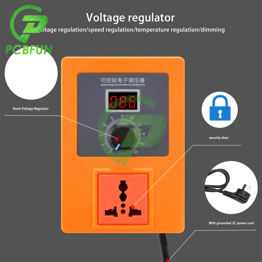 220V 2000W High Power SCR Electronic Voltage Regulator for Electric Furnace /Small Motors Speed Regulation /Lamps Dimming