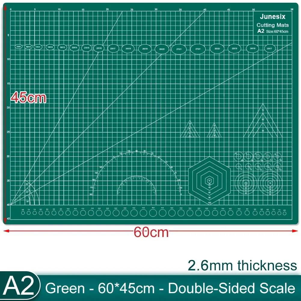 Rotary Cutters Set with Cutting Mat Patchwork Ruler Carving Knife Kit for Fabric Paper A3 Double-Sided Cutting Mat