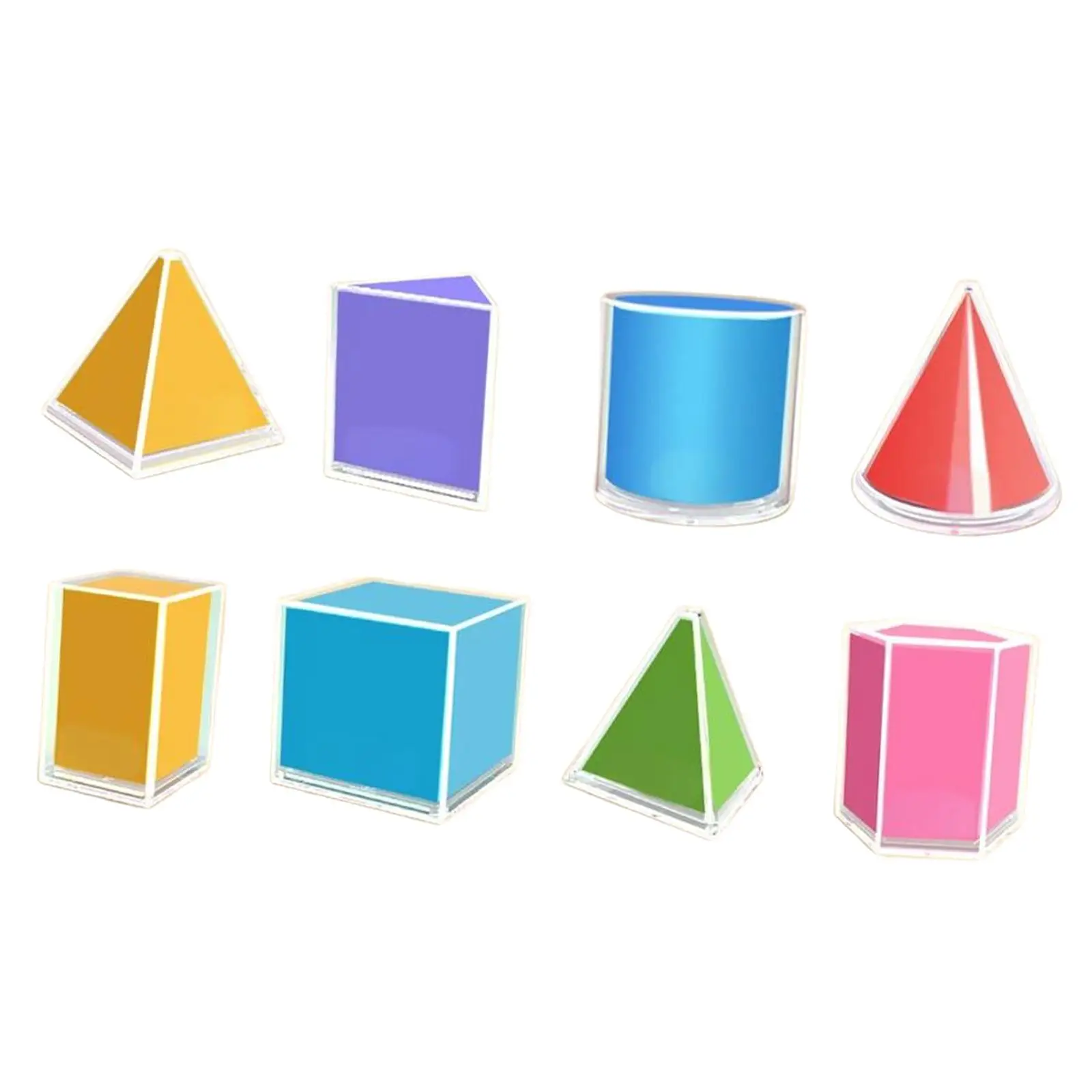 8 pezzi di forme geometriche pieghevoli, giocattoli per l'apprendimento, manipolatori di geometria matematica, materiale scolastico per la scuola materna