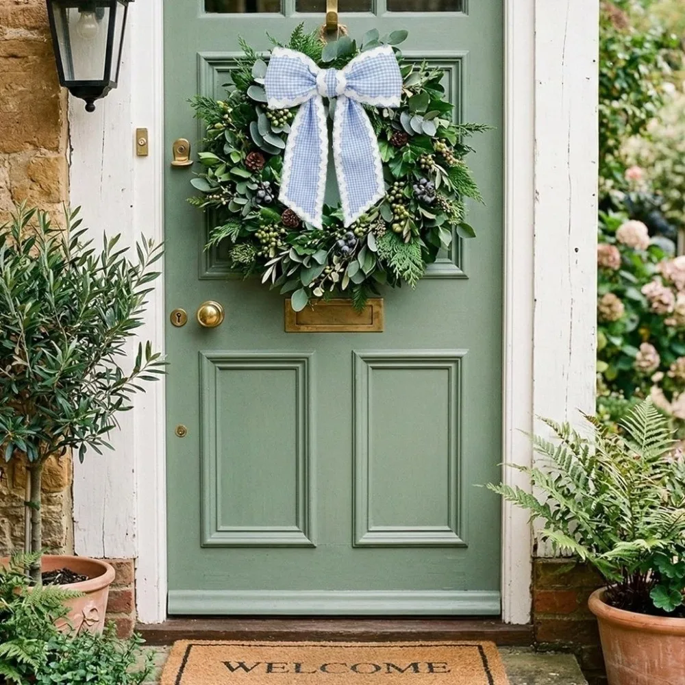 Versatile Cloth Wreath Sashes Gingham Canvas Wave Trim Basket Sashes Ric Rac Trim Scalloped Wreath Sash Shower