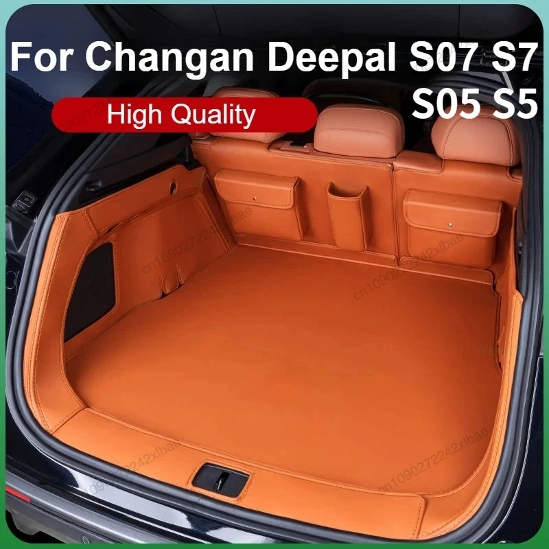 For Changan Deepal S05 S7 S07 2025 2026 Car Trunk Mats Leather Waterproof Full Surrounded Cargo Liner Anti-Dirty Car Accessories