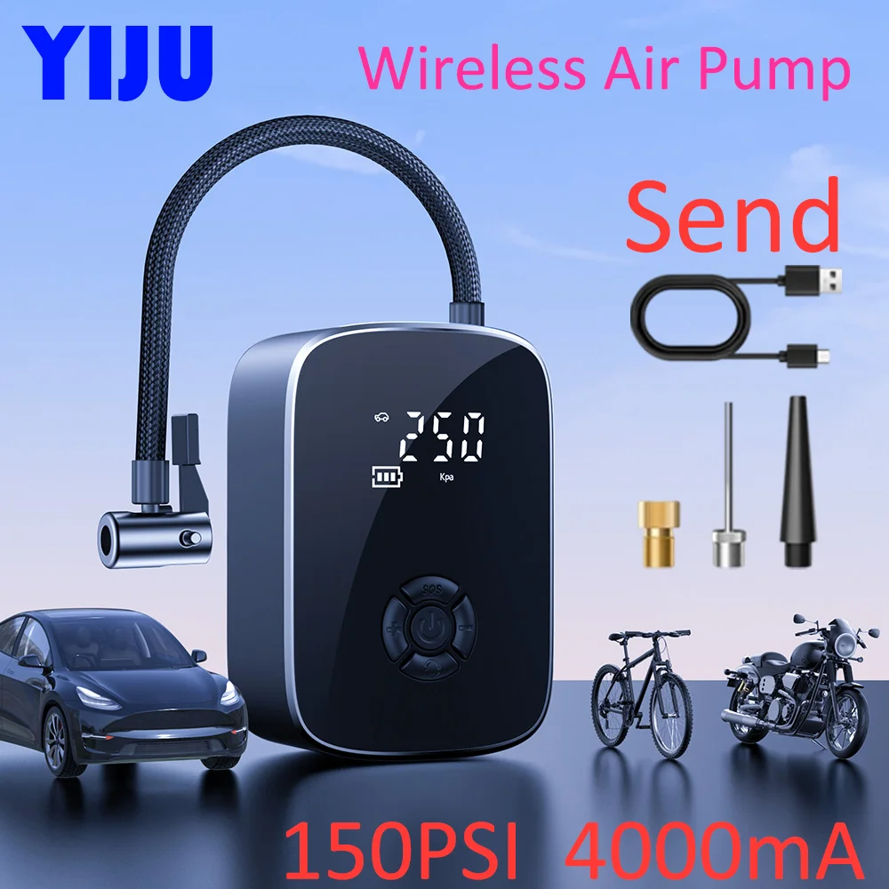 

Беспроводной автомобильный воздушный насос 12 В/11,1 В портативный насос для накачивания шин для автомобиля, велосипеда, шариков автомобильный воздушный компрессор съемный фонарик Power Bank