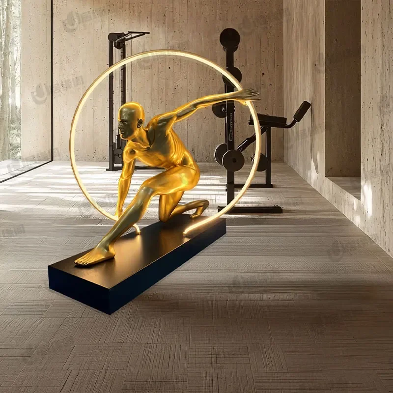Humanoid Art Sculpture Floor Lamp Large Human Body Decoration Character Ornament Light for Living Room Bedroom Modern Home