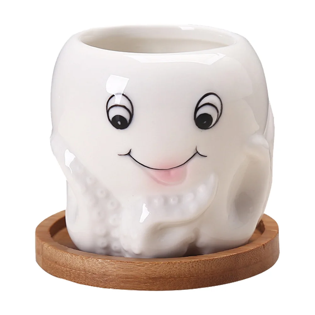 

Ceramic Flower Pot Succulent Planter Desk Decor Cartoon Plant Office nament Environmental Material Practical Use
