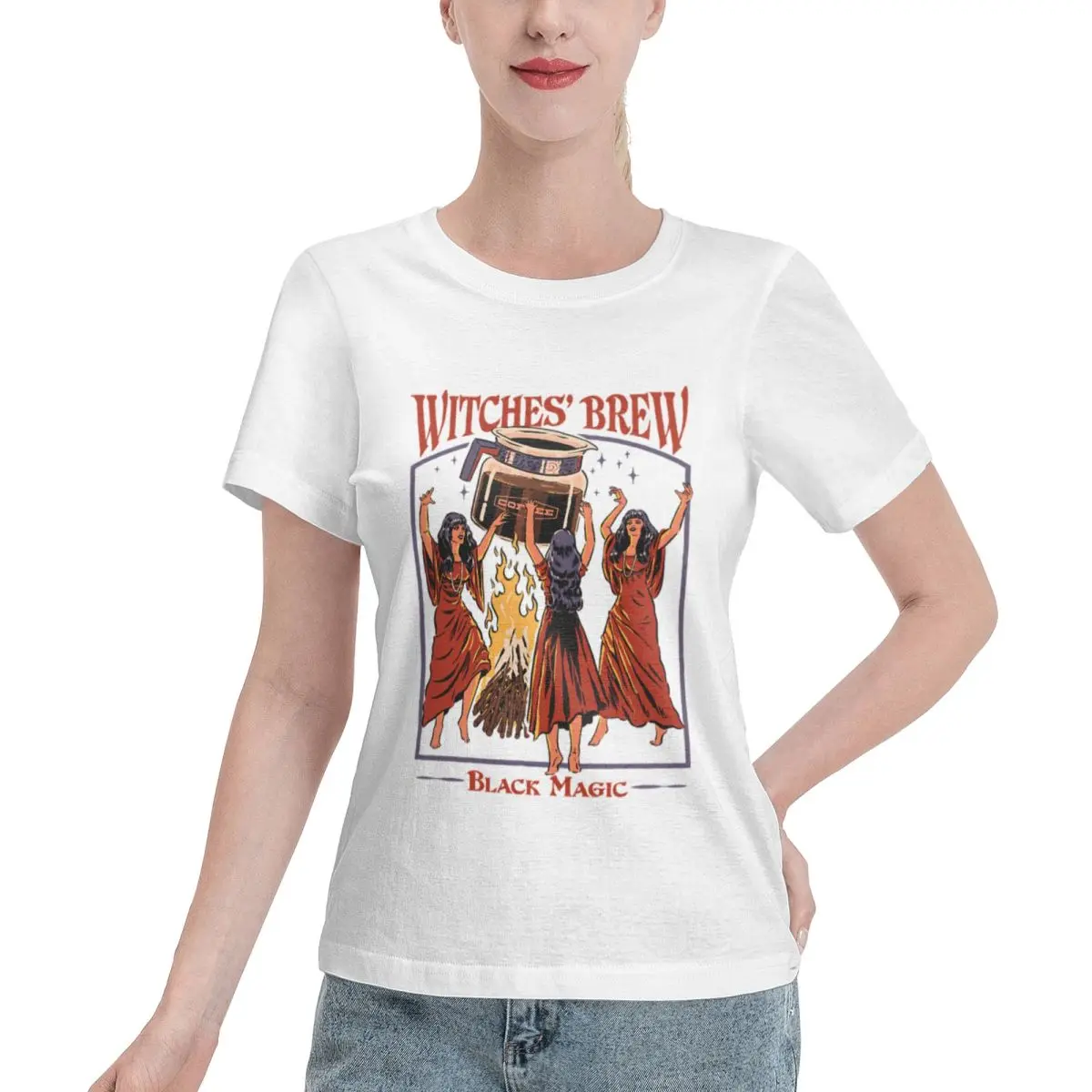 Wardrobe Filler Witches Brew Women's T-shirt Punk Breathable Cotton Tee