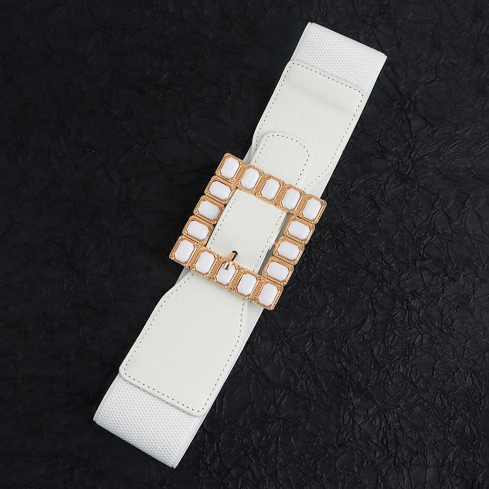 Trend classic New Fashion Style Buckle Elastic Wide Belt Wide Cummerbund Strap Belt Waist Female Women Accessories
