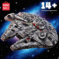 MINISO 7541pcs Toys UCS Space War Plan Luxury Millennium Big Falcon Space Ship 75192 Spacecraft Puzzle Model Kids Birthday Gift