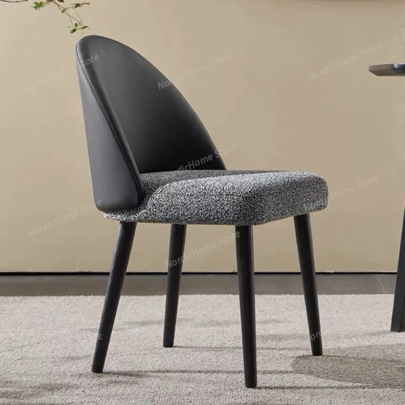 

Modern Italian Style Dining Chairs Vanity Wooden Hotel Office Dining Chairs Advanced Homestay Home Furniture Silla Comedor Lscy