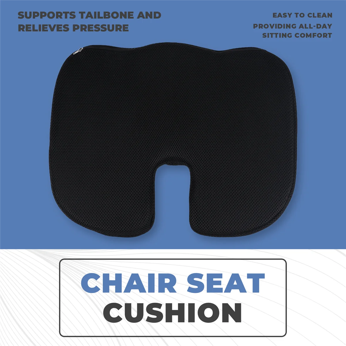 New Orthopedic Pillow Seat Cushion-Non-Slip Memory Foam Coccyx Cushion for Tailbone Pain-Office Chair Car Seat