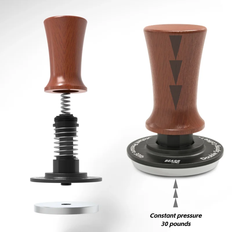 BEARR-Constant Pressure Coffee Tamper, 30lb, 51mm, 53mm, 57.7mm, 58mm, Calibrated, Spring Loaded, Barista Tool