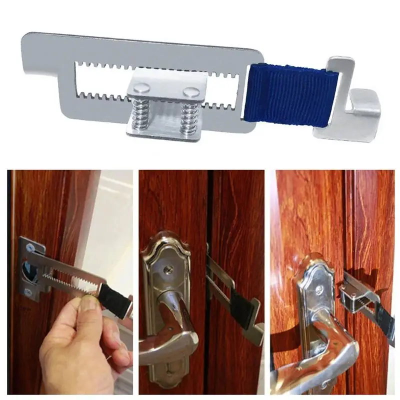 Portable Door Lock Self-Defense Home Security Door Locker From Inside For Travel Additional Safety Lock For Bedroom Apartment