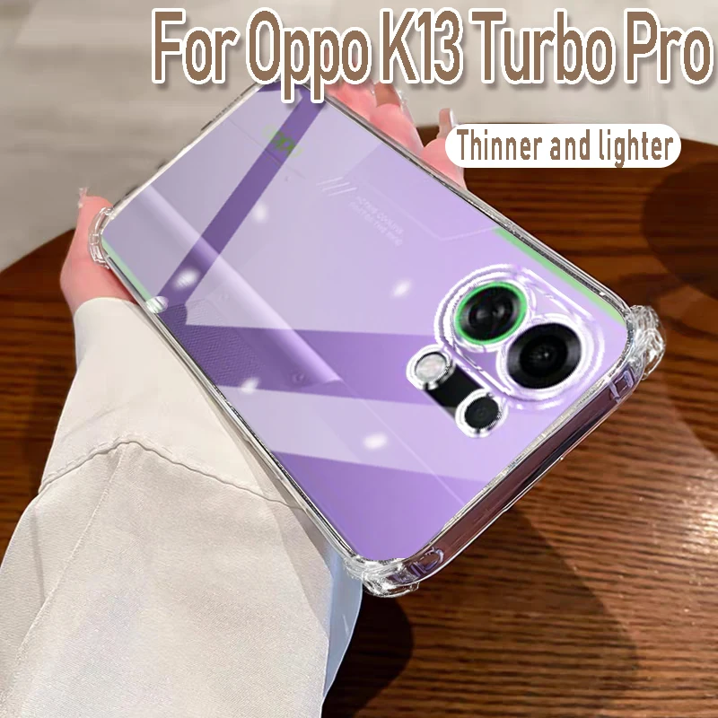 Coque de téléphone souple et transparente pour Oppo K13 Turbo Pro K 13, protection anti-poussière, antichoc, Flexible, transparente, luxe, non jaunissante Coque de téléphone souple et transparente pour Oppo K13 Turbo Pro K 13, protection anti-poussière, antichoc, Flexible, transparente, luxe, non jaunissante