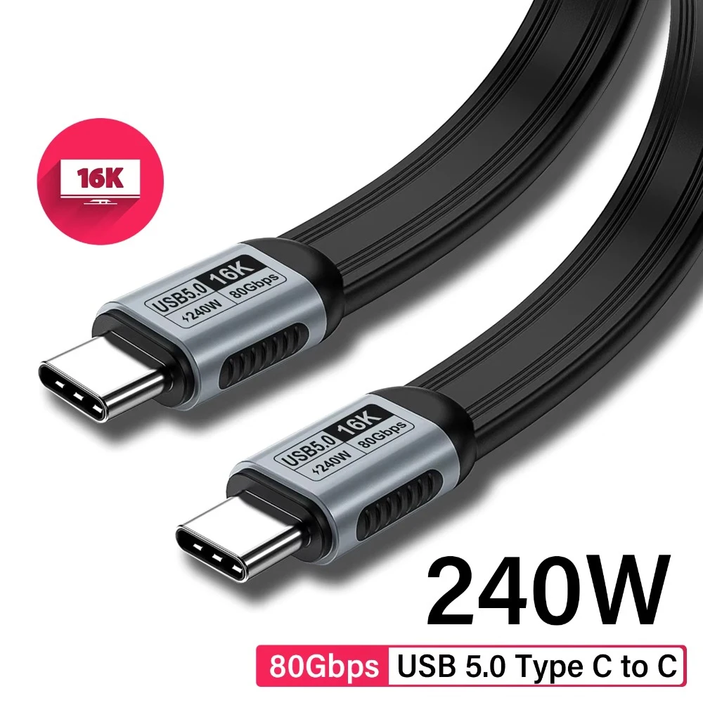 240W PD USB-C to USB-C Cable USB5.0 80Gbps Data Transfer 16K@60Hz Video Fast Charging Type C Cord for MacBook Xiaomi 17 Pro Max - view 2