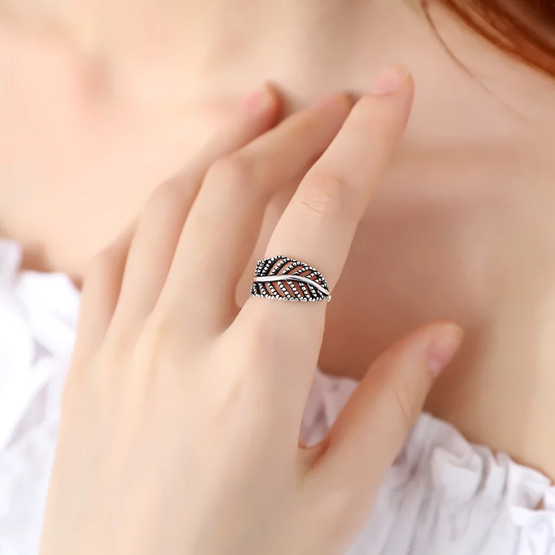 Korean Style New In Large Leaf Rings For Women Gift Romantic Wedding Engagement Jewelry Accessories