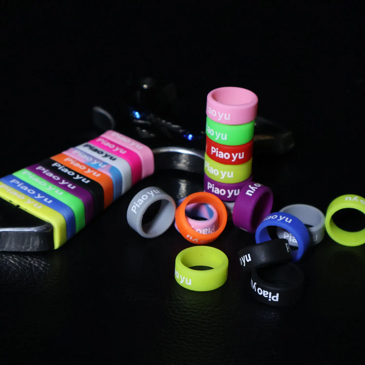 13mm/20mm 20PCS Schutzhülle Silikon Ring Farbe Dekorative Ring Angelrute Schleuder Anti-slip O-ring griff Band Schweiß Gürtel – Detail 4