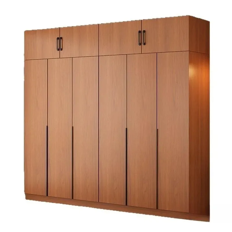 Solid wood ecological board opposite door wardrobe household bedroom walnut cabinet medium antique storage cabinet