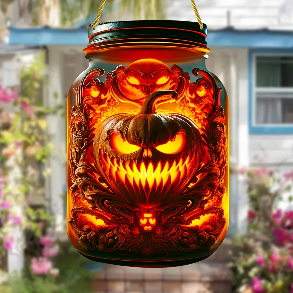 Wicked Pumpkin Acrylic Mason Jar,Living Room,Garden,Garage,etc.,Summer,Hotel/Garden/Bathroom/Front Door Pendant,Kitchen,Room