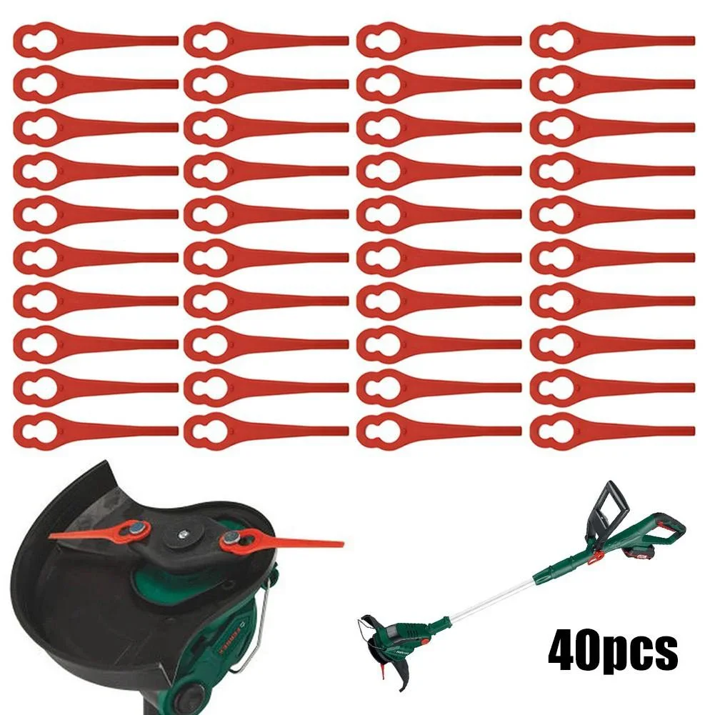 40 PCS Grass Trimmer Head Plastic Blade For PRTA 20-LiA1 LIDL IAN 311046 Electric Lawn Mower Brushcutter Spare Part