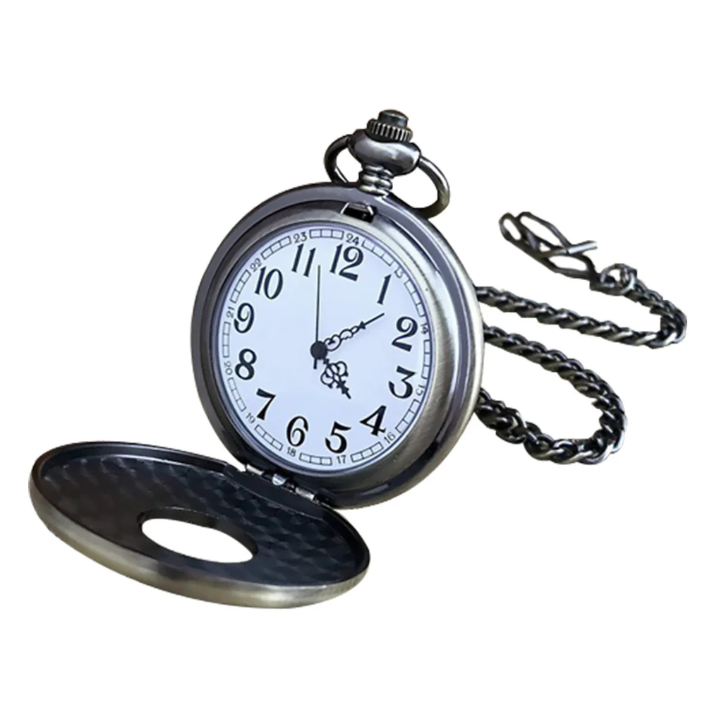 الجوف خارج صدفي ساعة الجيب الخشب الحبوب خمر البرونزية إنهاء حركة الكوارتز الأزياء التبعي سبيكة ساعة الجيب