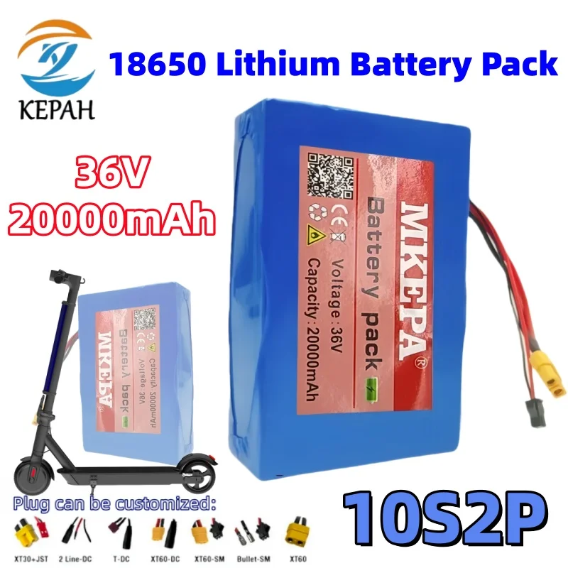 

10S2P 36 В 2,0 Ач 20000 мАч литиевый аккумулятор | НОВЫЙ 18650 800 Вт ультратонкий портативный с BMS для автомобиля-куттера (42 В)