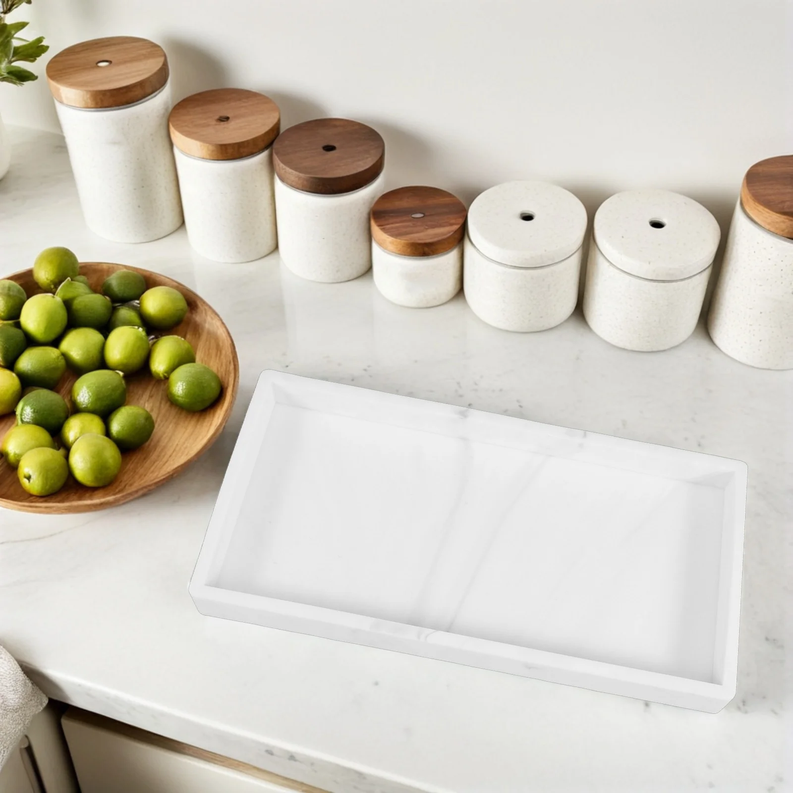 

2Pcs Silicone Bathroom Kitchen Tray Vanity Counter Organizer for Sponge Scrubber Lotion Bottle Perfume Non-Slip Storage Drip