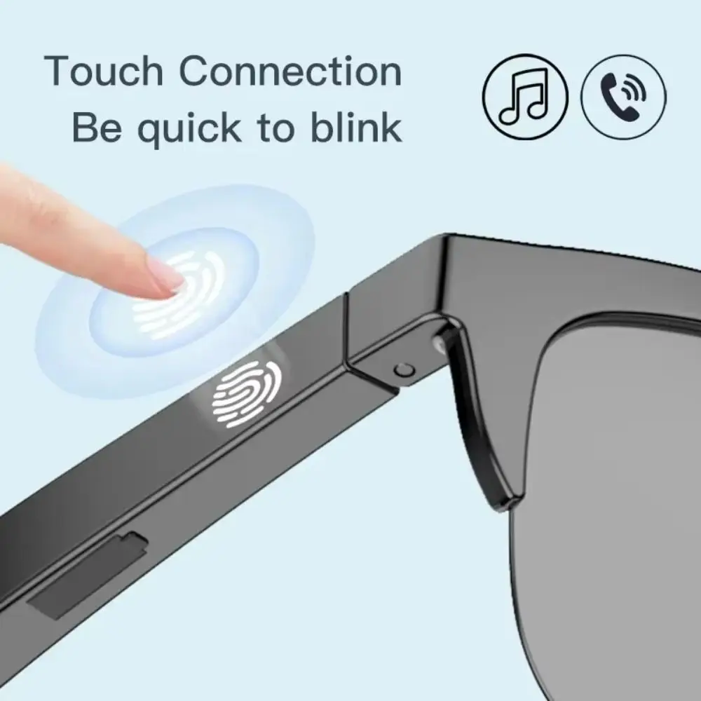 

Bluetooth V5.3 Smart Bluetooth Sunglasses Technology Headphones HIFI Sunglasses Headphone Anti-touch UV Black