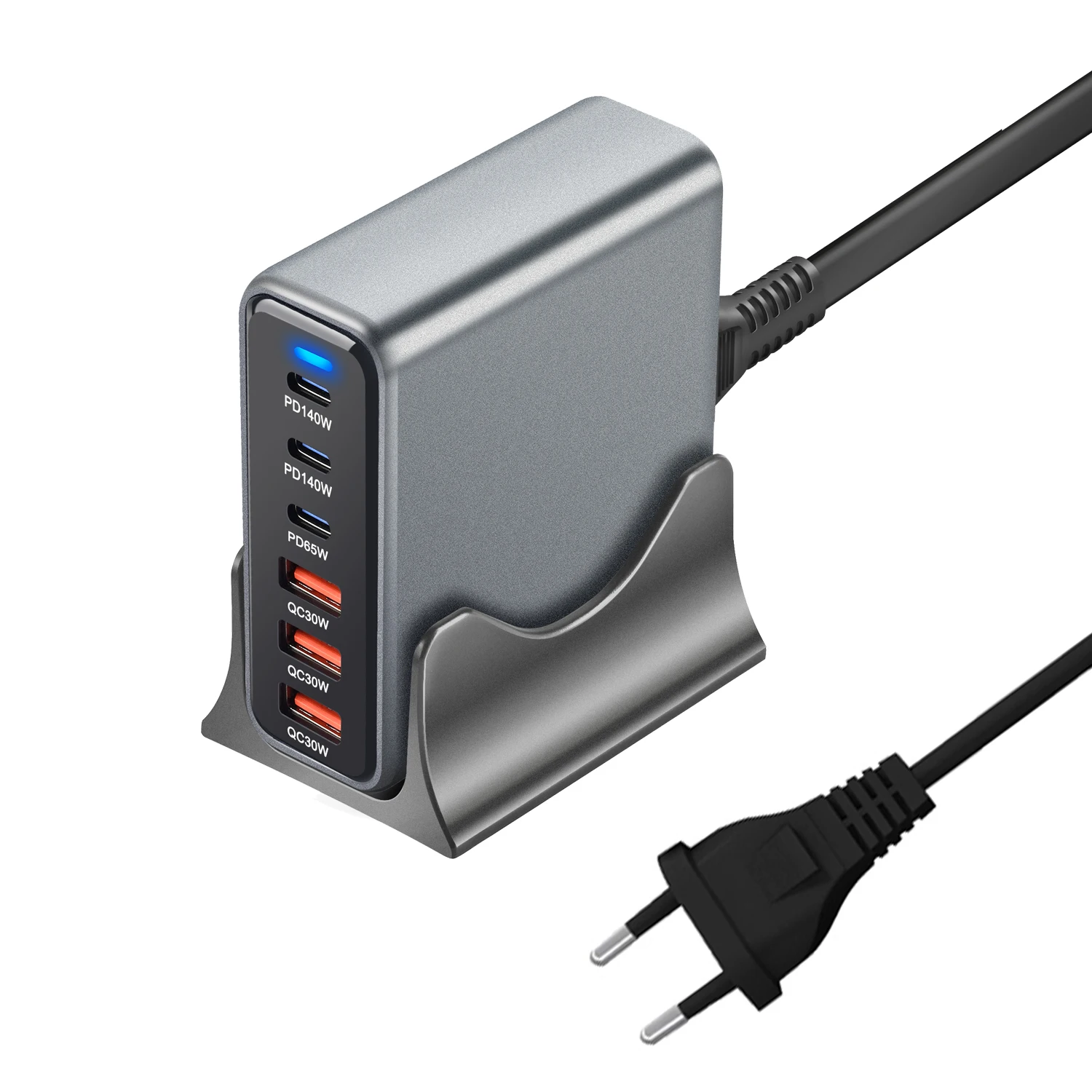 435W 6-Port Desktop GaN Ladegerät-3C3A USB-C PD Schnellladestation mit Multi-Geräte-Kompatibilität für Handys, Tablets & Laptops – Detail 7