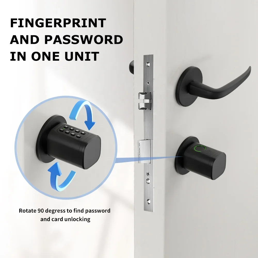 Tuya IC Card Digital Adjustable Cylinder Round Euro Smart Cylinder Door Lock