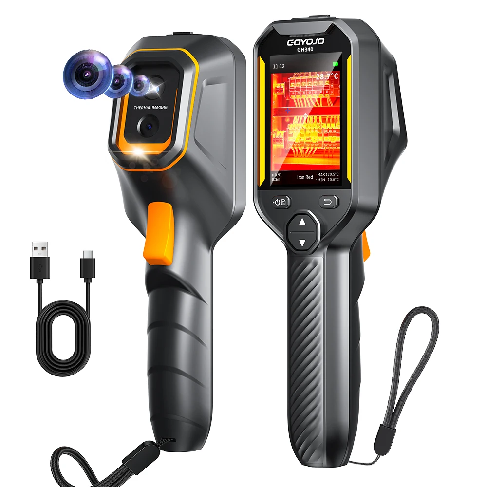 GOYOJO GH192 GH340 Thermal Camera, 320 X 240 2.8" LCD Screen, Dual-Camera Thermal Imaging Camera with 2MP Visual Camera Infrared Cameras for HVAC Electrical Building Inspection