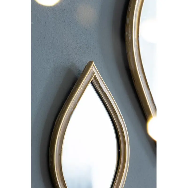 مجموعة من 2 مرايا حائط صغيرة مزخرفة، 4.5 × 9.5 بوصة، لهجة أنيقة لديكور المنزل #3