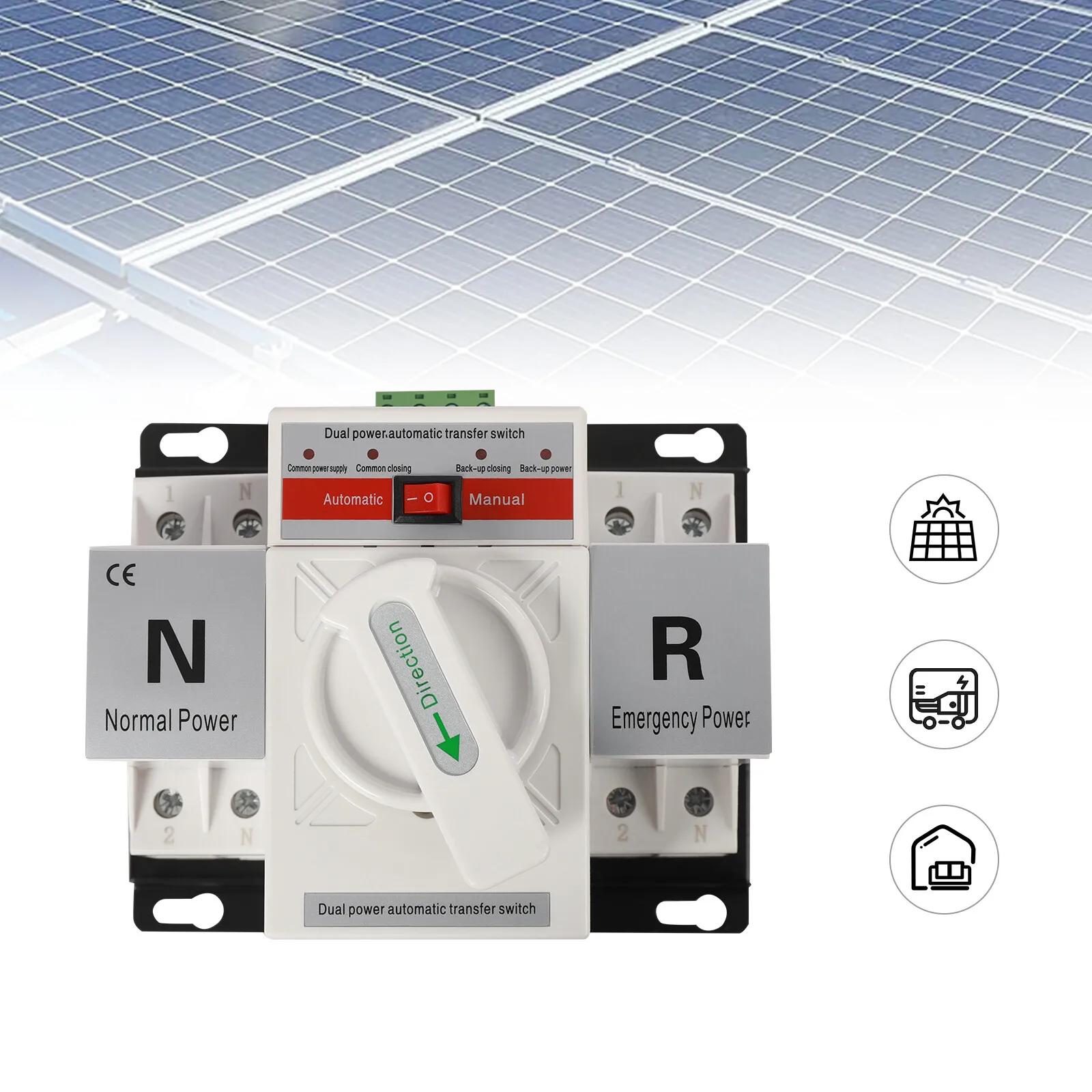 110V 2P 63A Mini Dual Power Automatische Transfer Schalter Toggle Controller Umschalter Selbst Guss Umwandlung