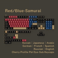 GMK Keycaps Korean Spanish Pbt Cherry Profile Blue Red Samurai Big Set Key Caps French German Arabic Russian Japanese Key Caps