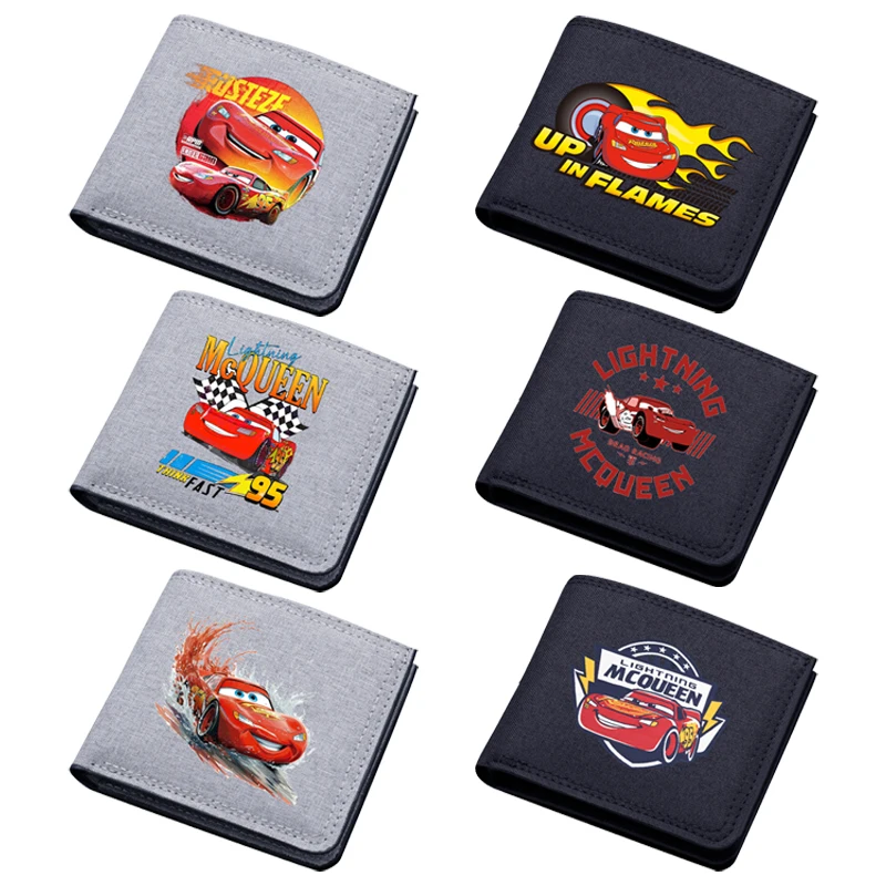 Cars Men Wallet Cartoon Lightning Mcqueen Printed Money Clip Outdoor Street Fashion Id Card Storage Bag Casual Decoration Gifts