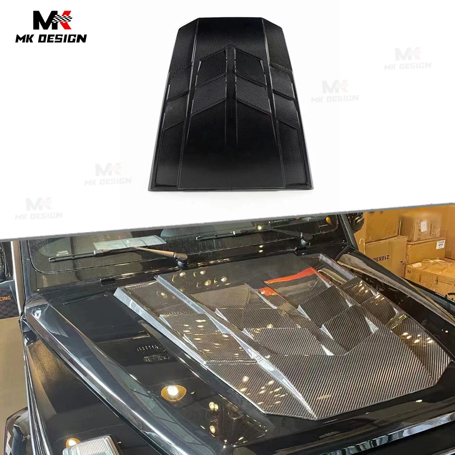 

Carbon Fiber Front Engine Bonnet Hood Cover for Mercedes-Benz G Class W464 G500 G63 2019+ C Style Front Bonnet Cover Car Styling