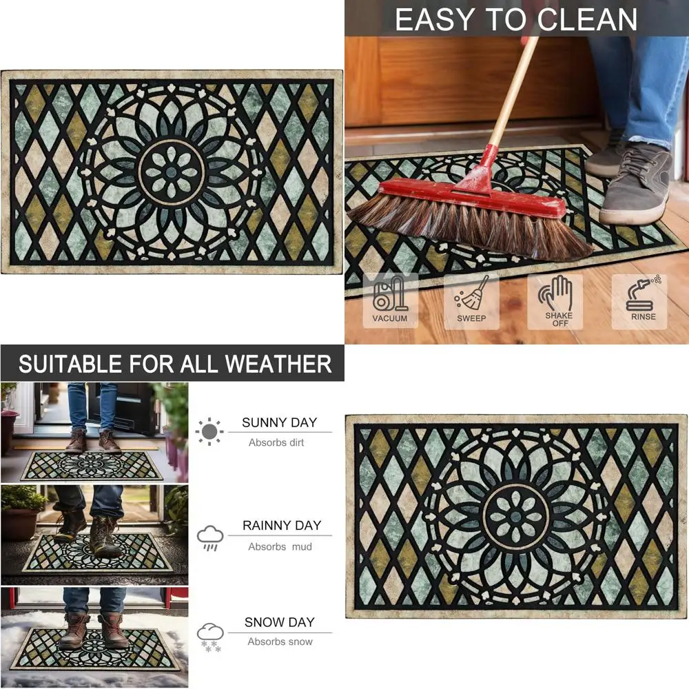 

24 x 36 Durable Outdoor Door Mat for Home Entrance with Non-Slip Rubber Backing