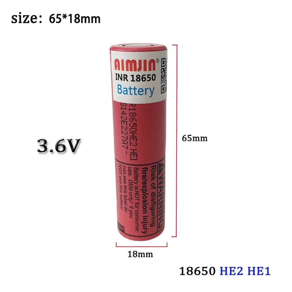 18650 HE2 HE1  3.6V 2500mAh Rechargeable Li-ion Battery With USB Charger For Us 18650 Toys Tools Flashlight Battery Etc