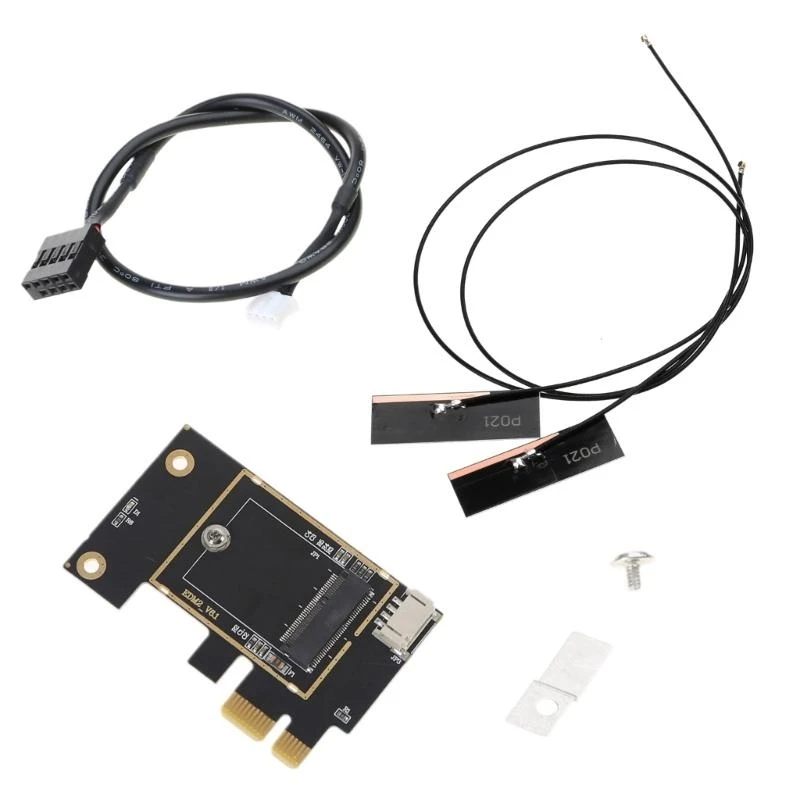 

A52B NGFF for M.2 to Desktop PCI-E Wireless for M.2 WiFi Card to PCIe 1X Adapter Converter for NGFF for Intel for AX2