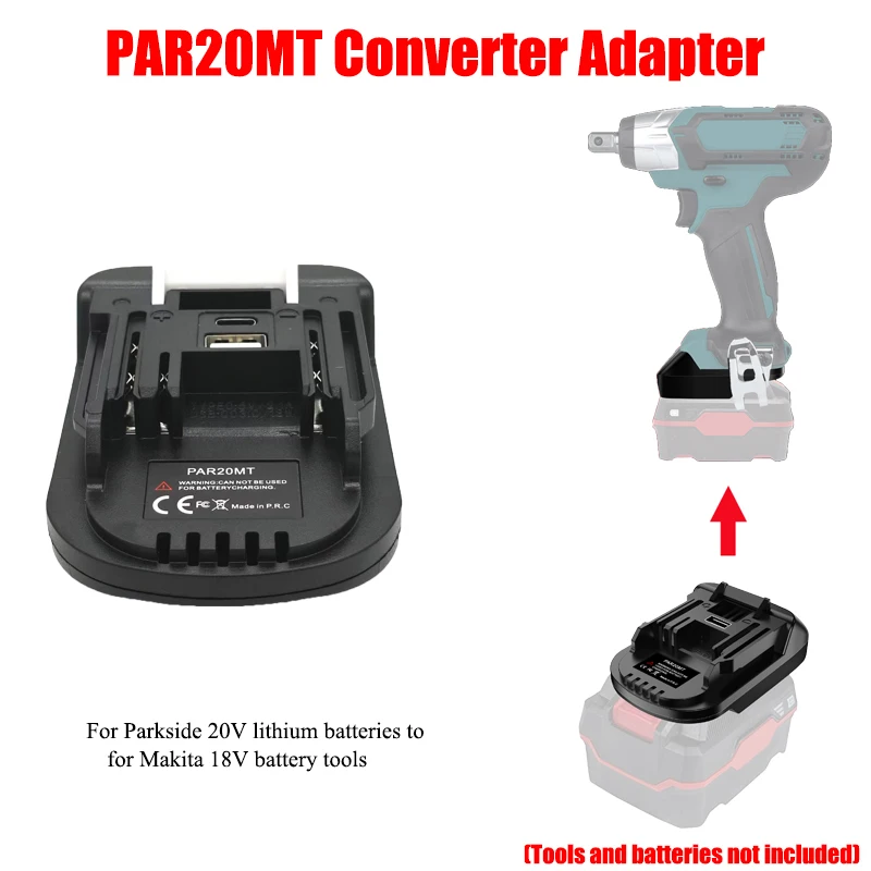PARK20MT Adapter Converter for Parkside 20V Lithium Batteries Compatible with For Makita 18V Li-ion Battery Cordless Power Tools