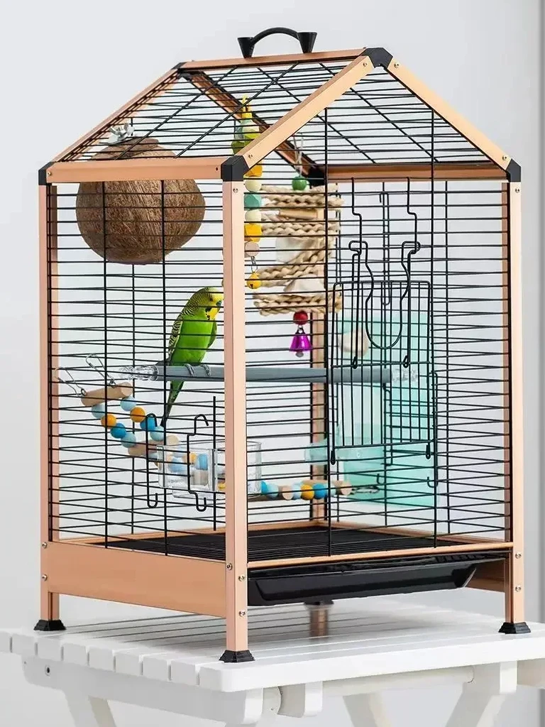 for 56x35x33cm DIY Portable Parrot Wire Cage Outdoor Luxury Large Bird Metal Nest Cockatoo Canary Parrot Macaw Cage Pet Supplies